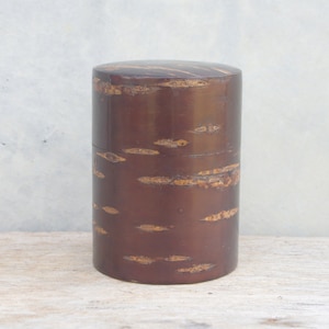 Caja de té vintage de corteza de cerezo Kabazaiku: caja de madera japonesa