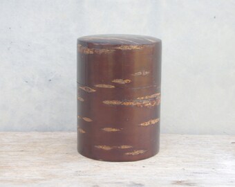 vintage box wood Cherry,box wood,cherry japan,Cherry bark, samurai accessory Container tea caddy Antique Japan Wooden Box
