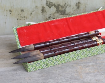 vintage brush,chinese Calligraphy Brushes,writing brushes,brush art,brushes painting,Asian culture,art,brush is horse hair,New old stock