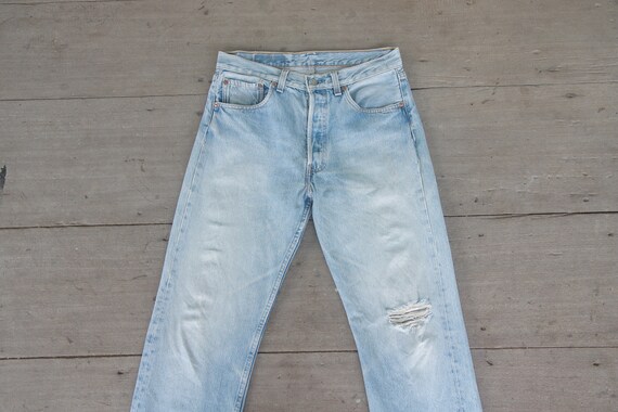 Faded jeans levis 501 Blue Jeans W32 L30,levis rip
