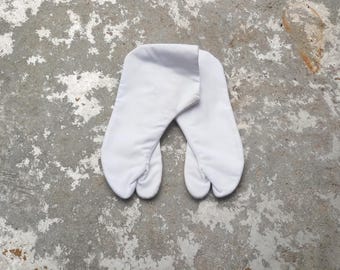Vintage White Tabi Socks - Japanese Kimono Geta Slippers - Size 23cm