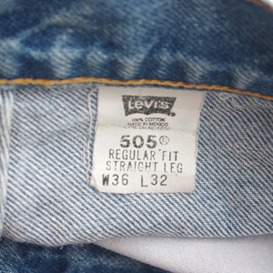 Perfect ,Faded jeans vintage levis 505 W36 L32,levis red tab,cool jeans,vintage levis,levis hipster,levis retro image 7