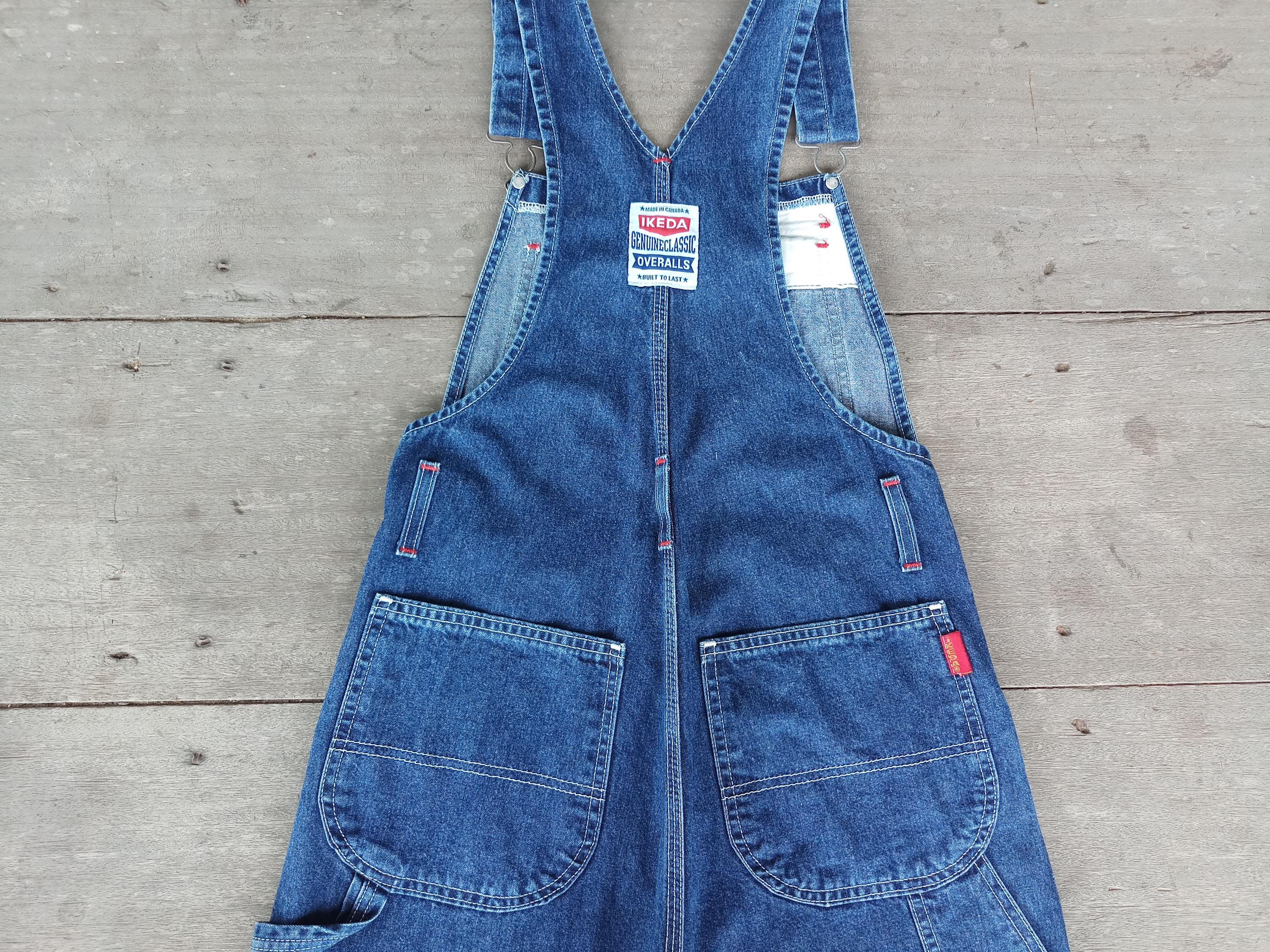 Vintage Ikeda Denim Overalls XS W29: Cut off Bib Overalls