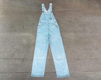 Vintage 70s Oshkosh Denim Overalls: Faded Blue, Talon Zipper, Made
