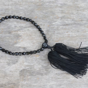 Buddhist mala seed prayer beads Buddhist mala mala hand prayer beads vintage Japanese juzu mala beads color black
