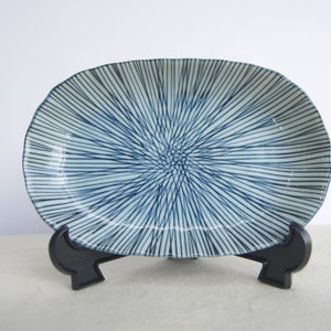 Vintage Japanese Plate: Blue & White Ceramic Pin Dish