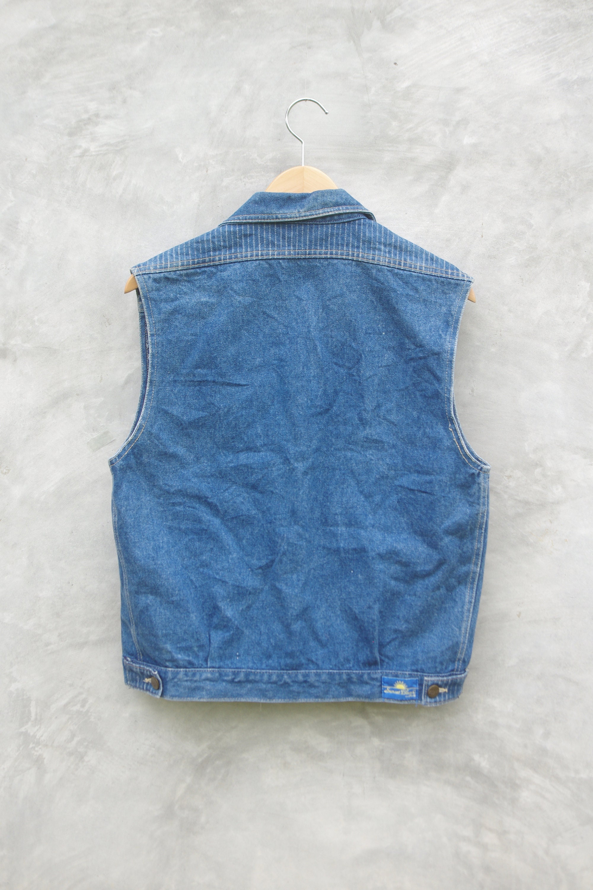 Vintage Vest Blue Janschic by H.i.s Made Usasize Mvestvest - Etsy
