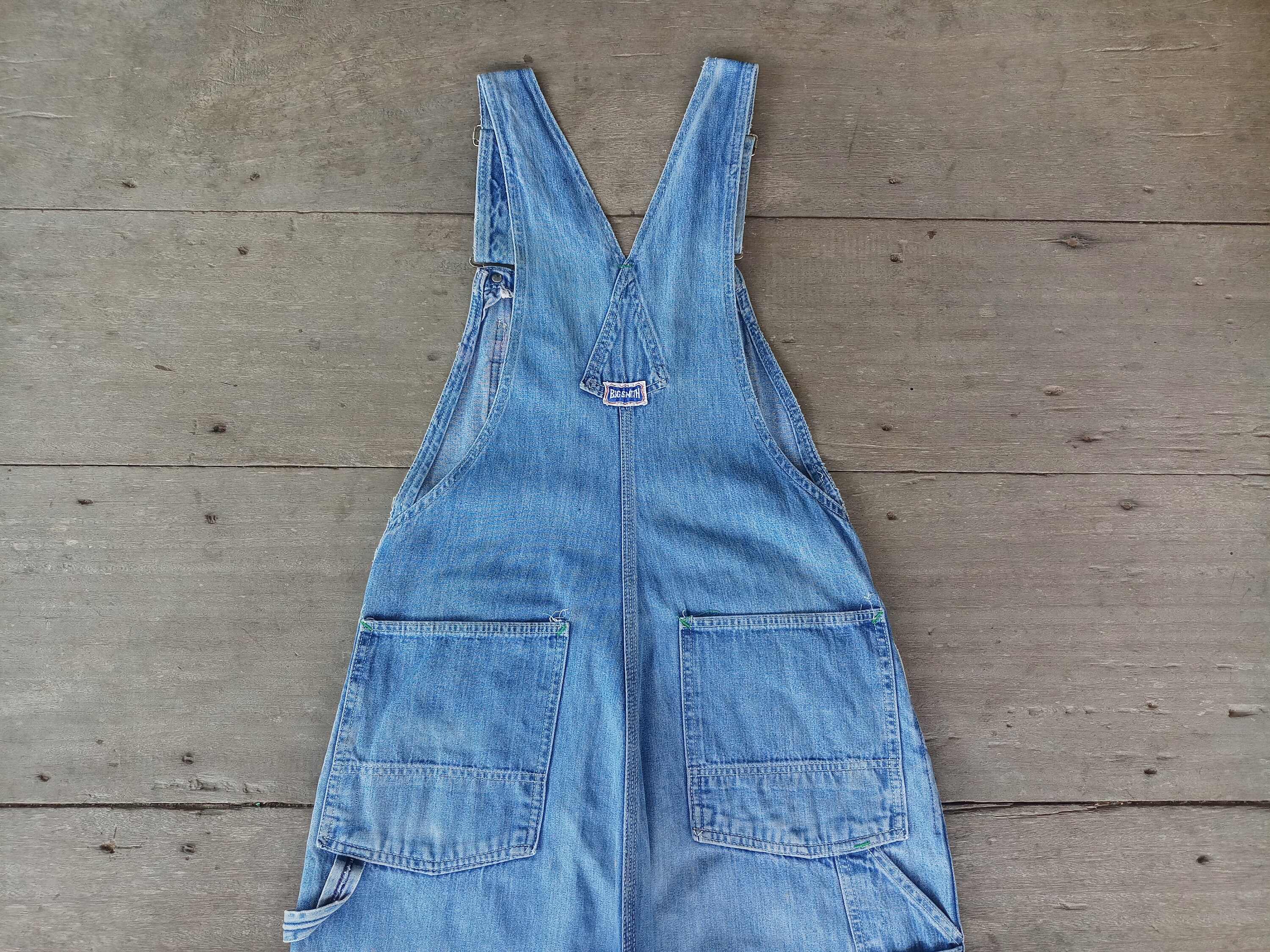 Vintage Big Smith Denim Overalls: 60s 70s Blue Jeans, W33