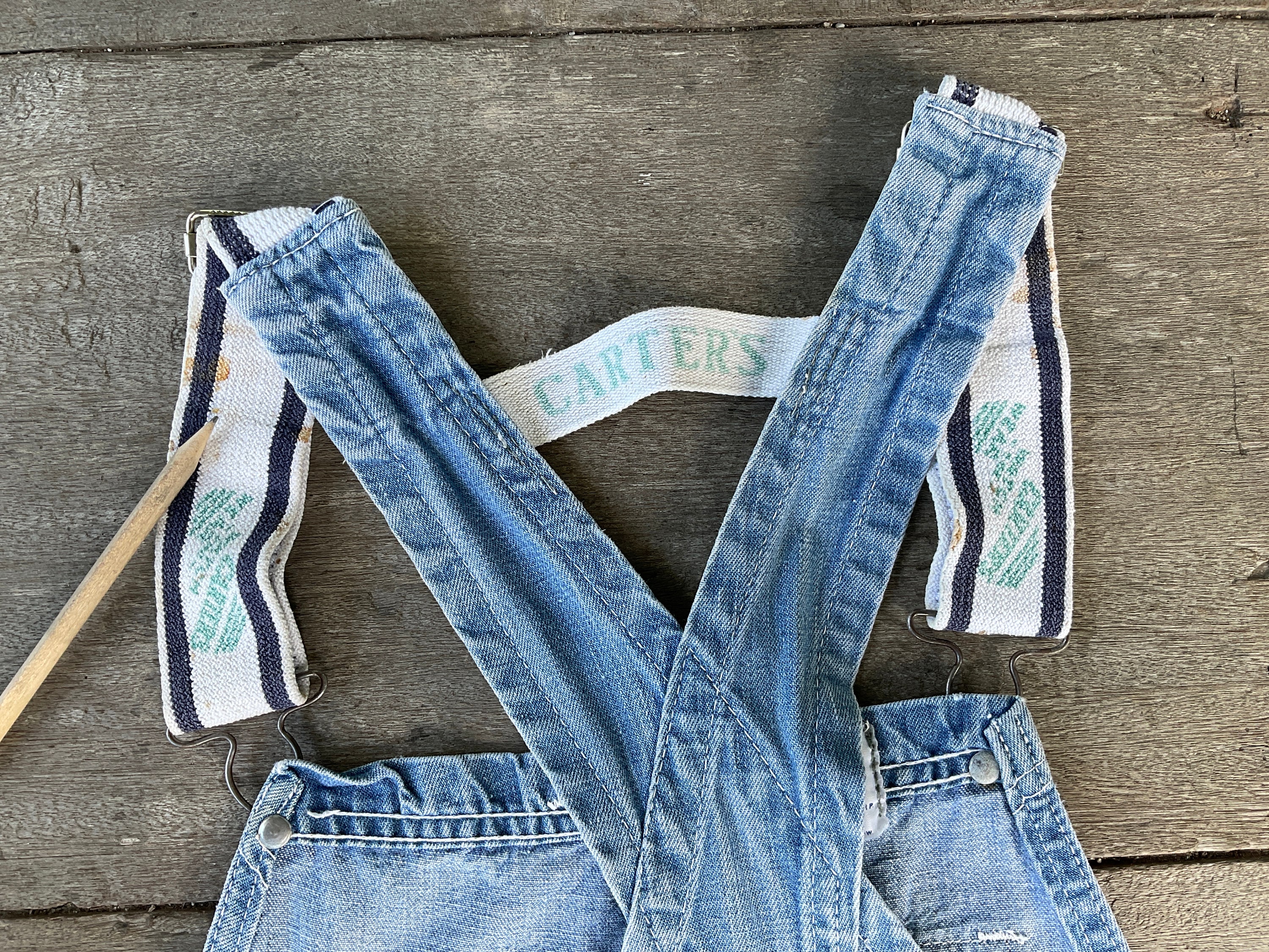 Vintage CARTERS Denim Overalls: 60s 70s Bib Overalls, Made in USA
