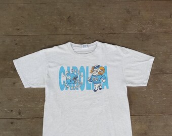 90年代のヴィンテージノースカロライナ・タールヒールズTシャツ：シングルステッチ、アメリカ製