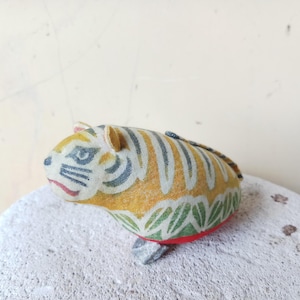 Vintage Tiger Figurine fabric animal figurine Japanese, stuffed fabric animal tiger Figure Art tiger Love decoration japan doll Antique doll
