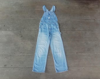 70s Vintage Big Mac Workwear Overalls / Light Blue Cotton Denim