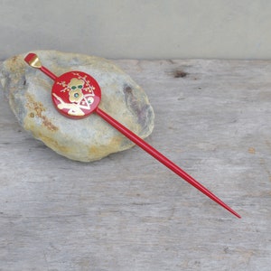 vintage Kanzashi,Hair Pin,Hair Accessories,Flower,Hairstick japan,accessories kimono,Flower,red