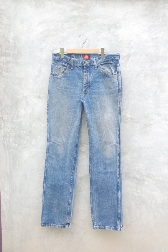 Faded jeans wrangler Blue Jeans W32,vintage jeans,