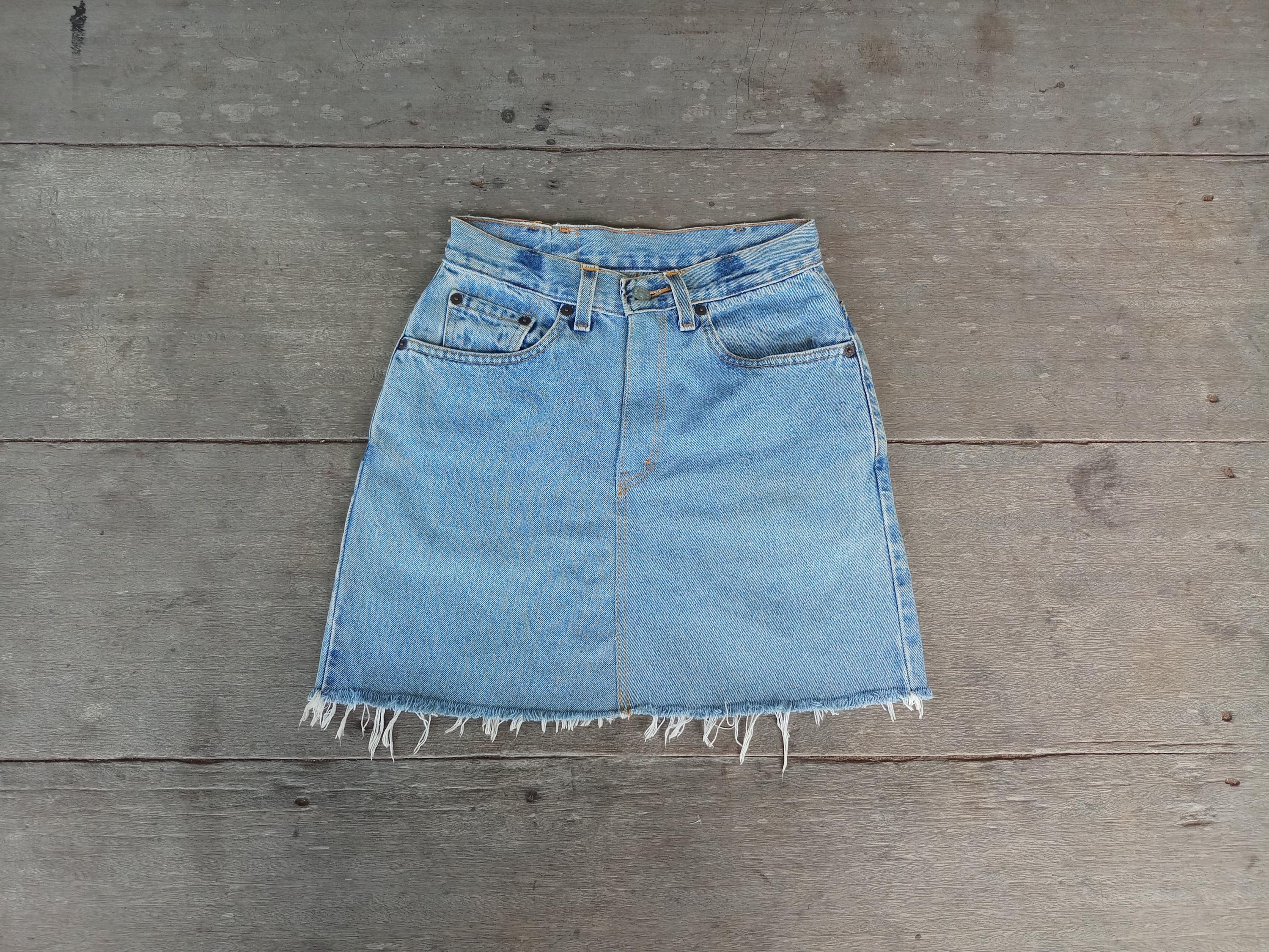 Vintage Levi's Denim Mini Skirt: Retro Blue Jeans, W24-W25 - Etsy