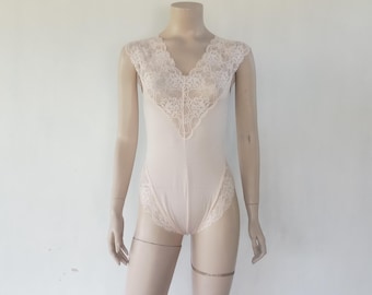 Body de encaje vintage Triumph, tallas XS-S, lencería rosa, talla 38