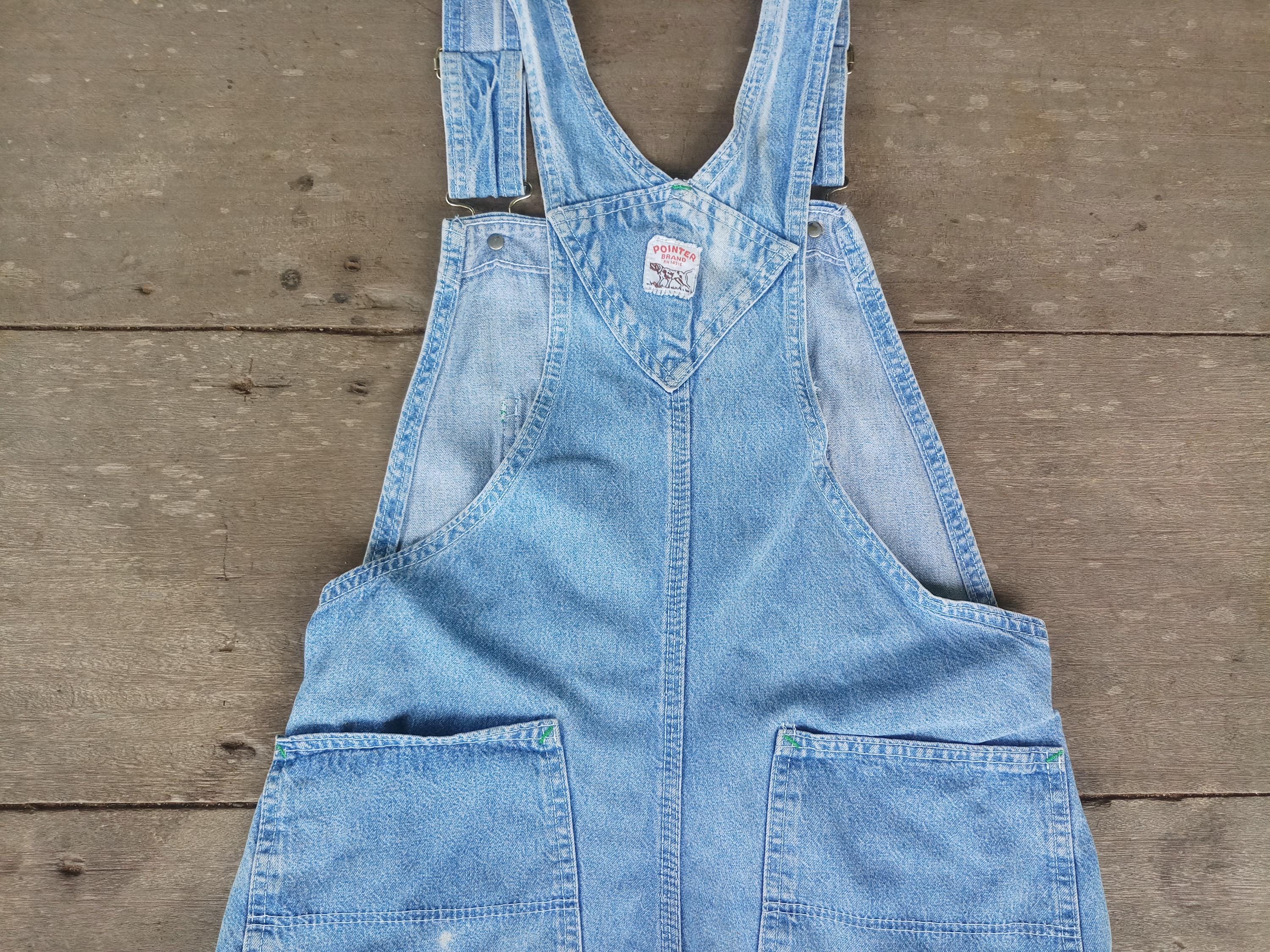 Vintage 70s Pointer Brand Denim Overalls Shorts: Size XS-S W30 - Etsy
