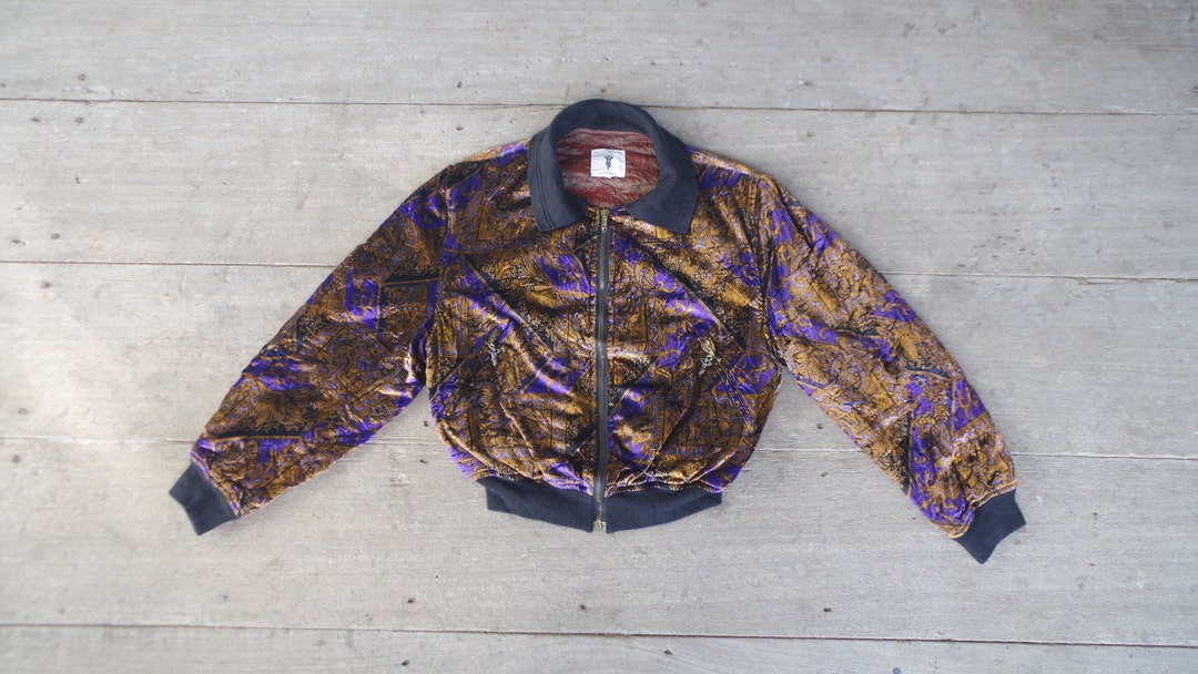80s 90s UK製 ヴィンテージ COLIN HARVEY ジャケット Vintage 80s Colin Harvey Bomber Jacket: Multi Pattern Viscose
