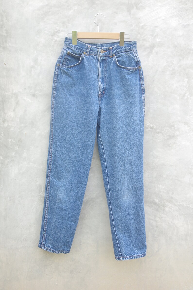 Faded vintage Chic Jeans W25 W26 High Waist blue Jeans - Etsy