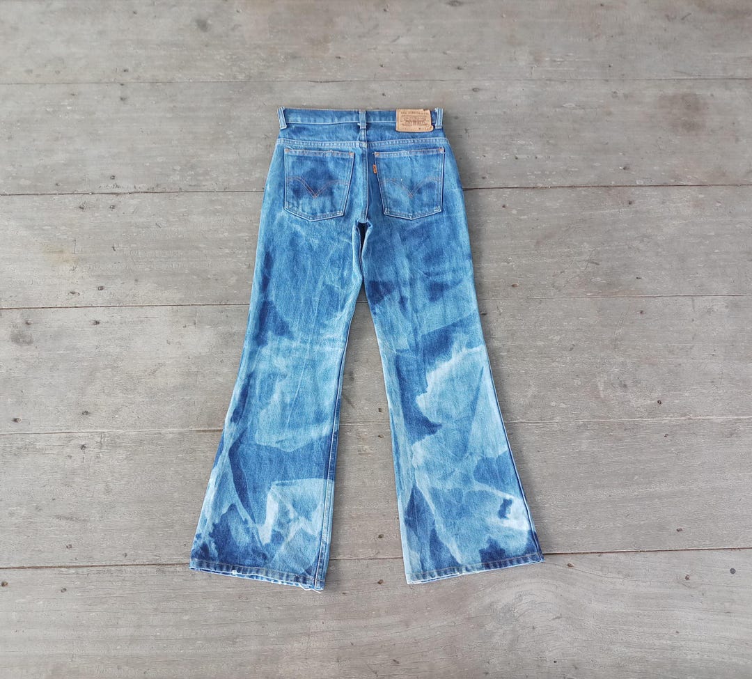 Vintage 70s Levis 602 Bell Bottom Jeans - Orange Tab Denim W28 L29