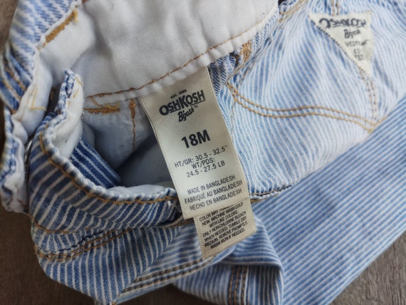 Vintage Kids OshKosh hickory denim overalls size … - image 6