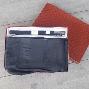 Beautiful ,Japanese Obiage Obijime Set Obiage Obi Kimono Belt Accessory with box,kimono accessory,silk,shibori,New old stock