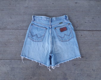 Szorty jeansowe Vintage Wrangler z krótkim rękawem: styl retro hipster (W25)