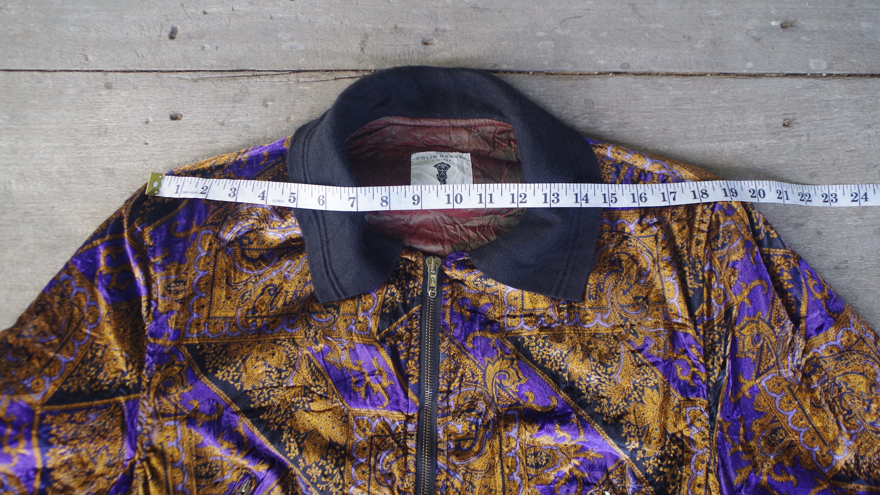 Vintage 80s Colin Harvey Bomber Jacket: Multi Pattern Viscose