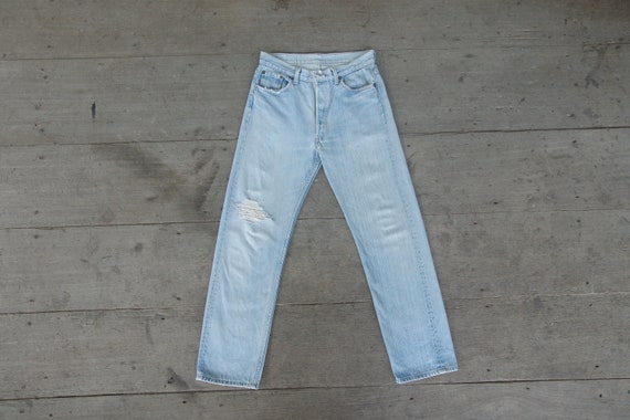 Faded Jeans, Vintage 80s Levis 501 W28 W29 L 29.5 ,levis Ripped 