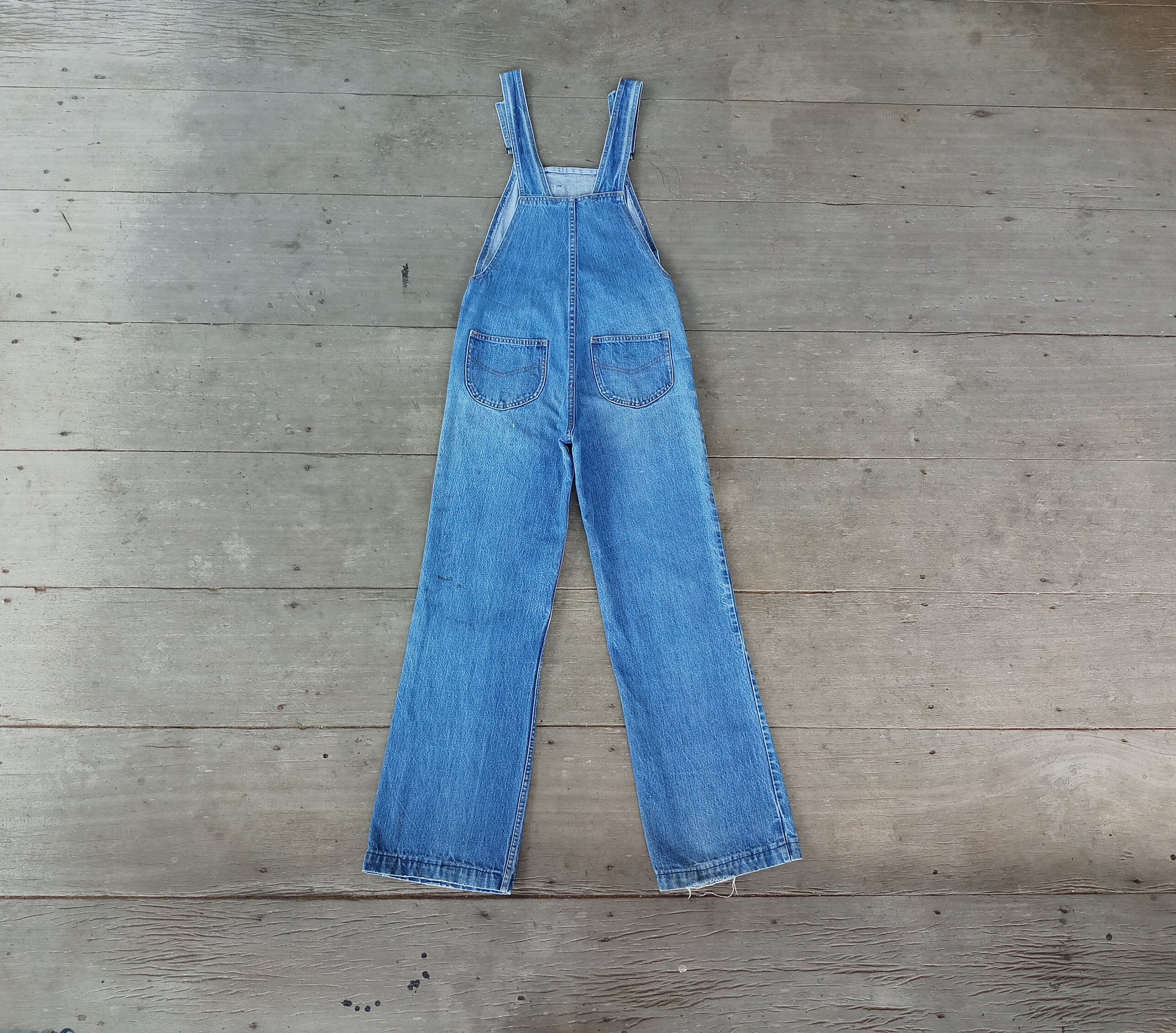 オーバーオール euro vintage 80s 90s Vintage Big Blue Denim Overalls: 70s 80s Retro Style (W28