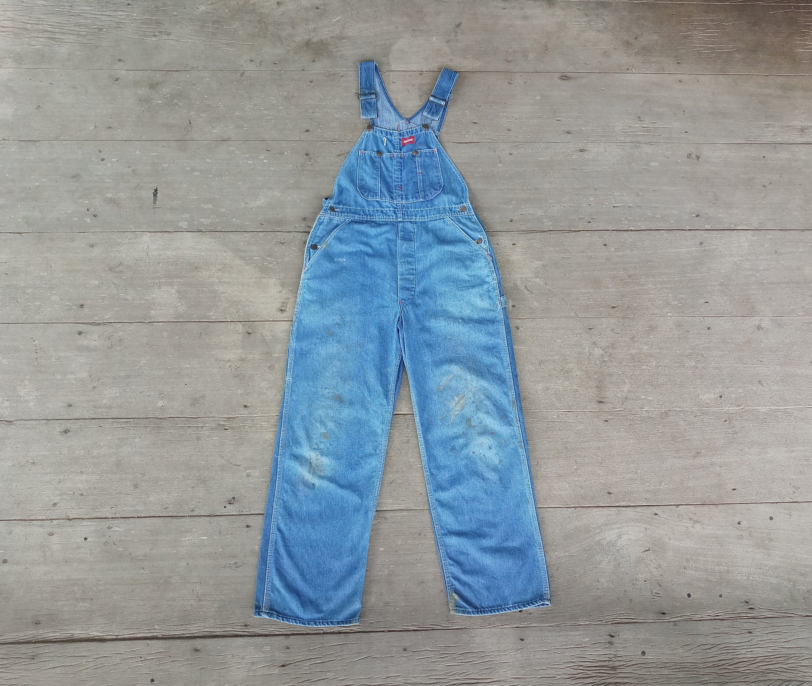 70s~ OSHKOSH Vintage Coverall Denim USA製 Vintage 70s OshKosh denim overalls Vestback waist 20 inches