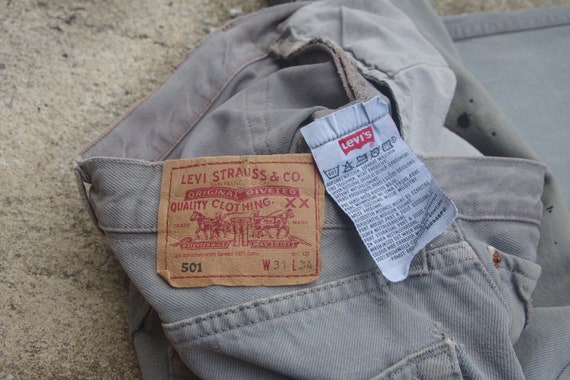 Vintage 90s levis 501 W29 W30 L33 ,gray jeans,lev… - image 8