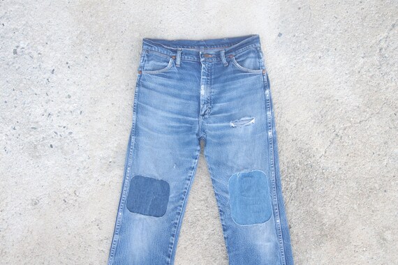Faded jeans vintage wrangler W31 W32,wrangler ripp