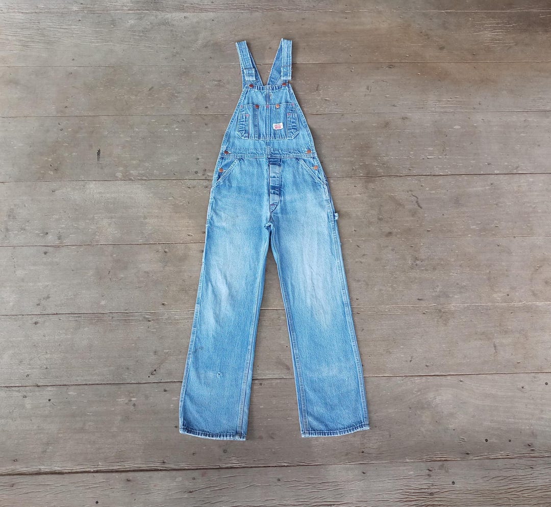 Vintage Round House Overalls: 1950s-60s Denim Bib, XS-S W29 - Etsy