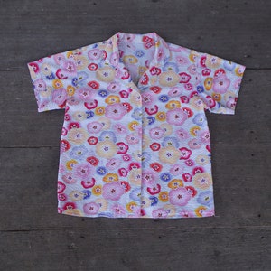 Vintage 80s Hawaiian Floral Rayon Shirt - Japan Made - Size S