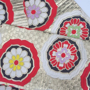 Beautiful ,Vintage Obi Belt,silk Gold,Kimono Fabric,Asian Decor,flora,Vintage Kimono Accessory,Belt,antique japanese