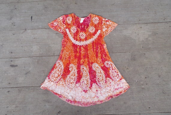Beautiful ,Vintage Bohemain rayon dress india siz… - image 1