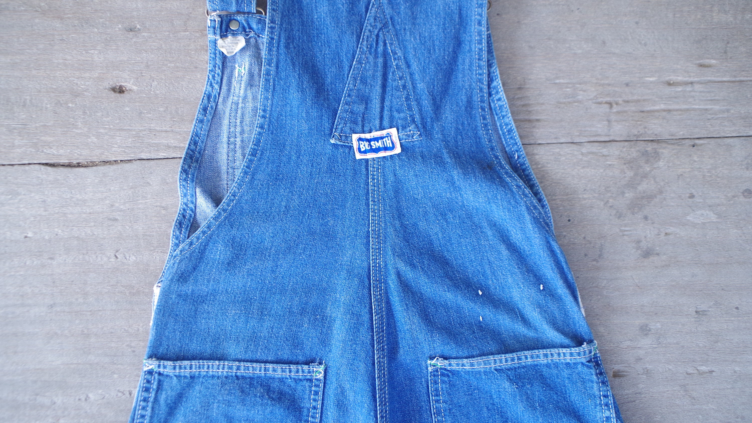 Vintage 60s 70s Big Smith Overalls Size XS -S W29 L31.5 Vintage 60s 70s Big Smith Overalls Size XS -S W29 L31.5