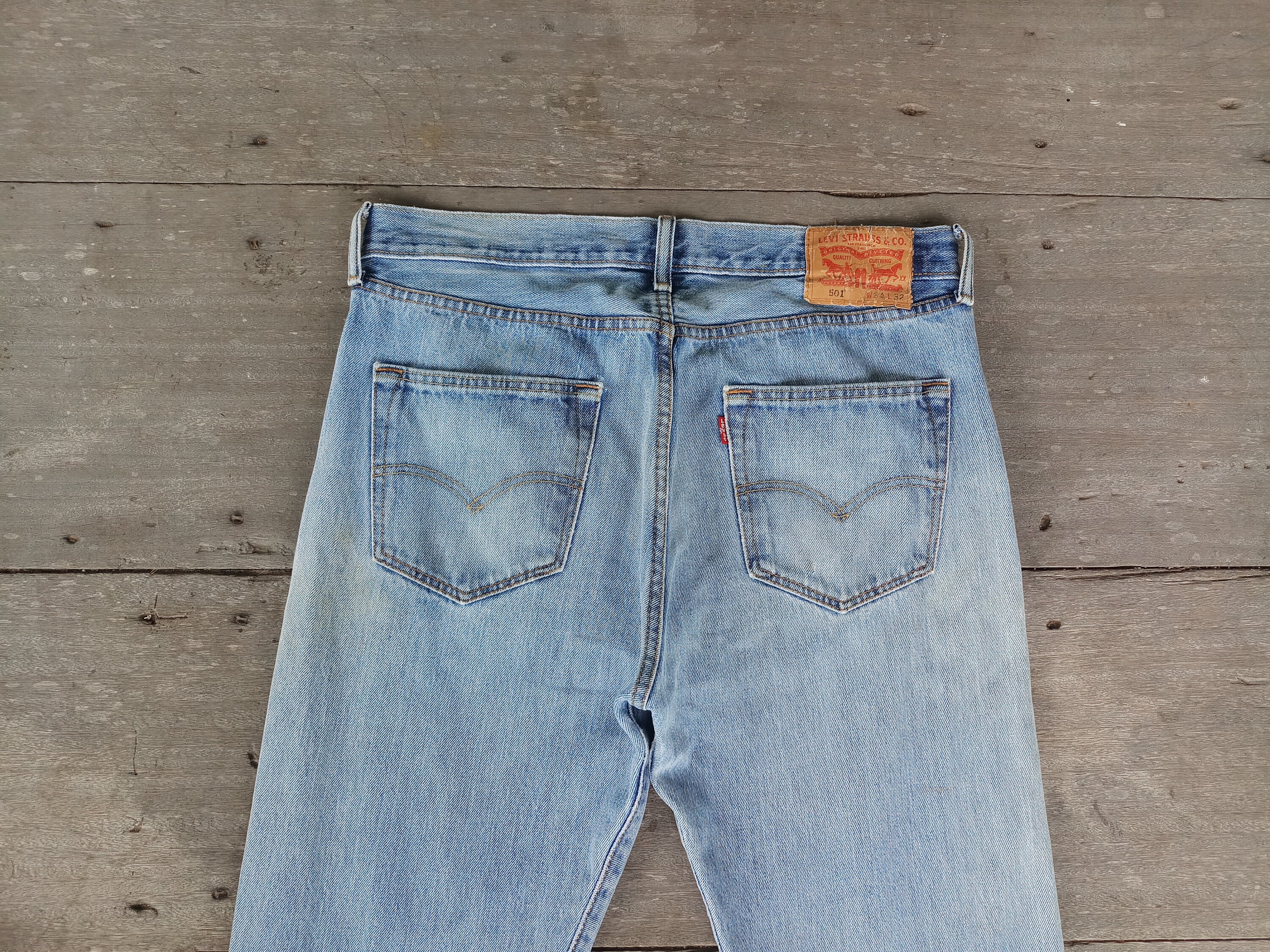 Vintage Distressed Levi's 501 Jeans: Ripped Denim, W34 L31 - Etsy
