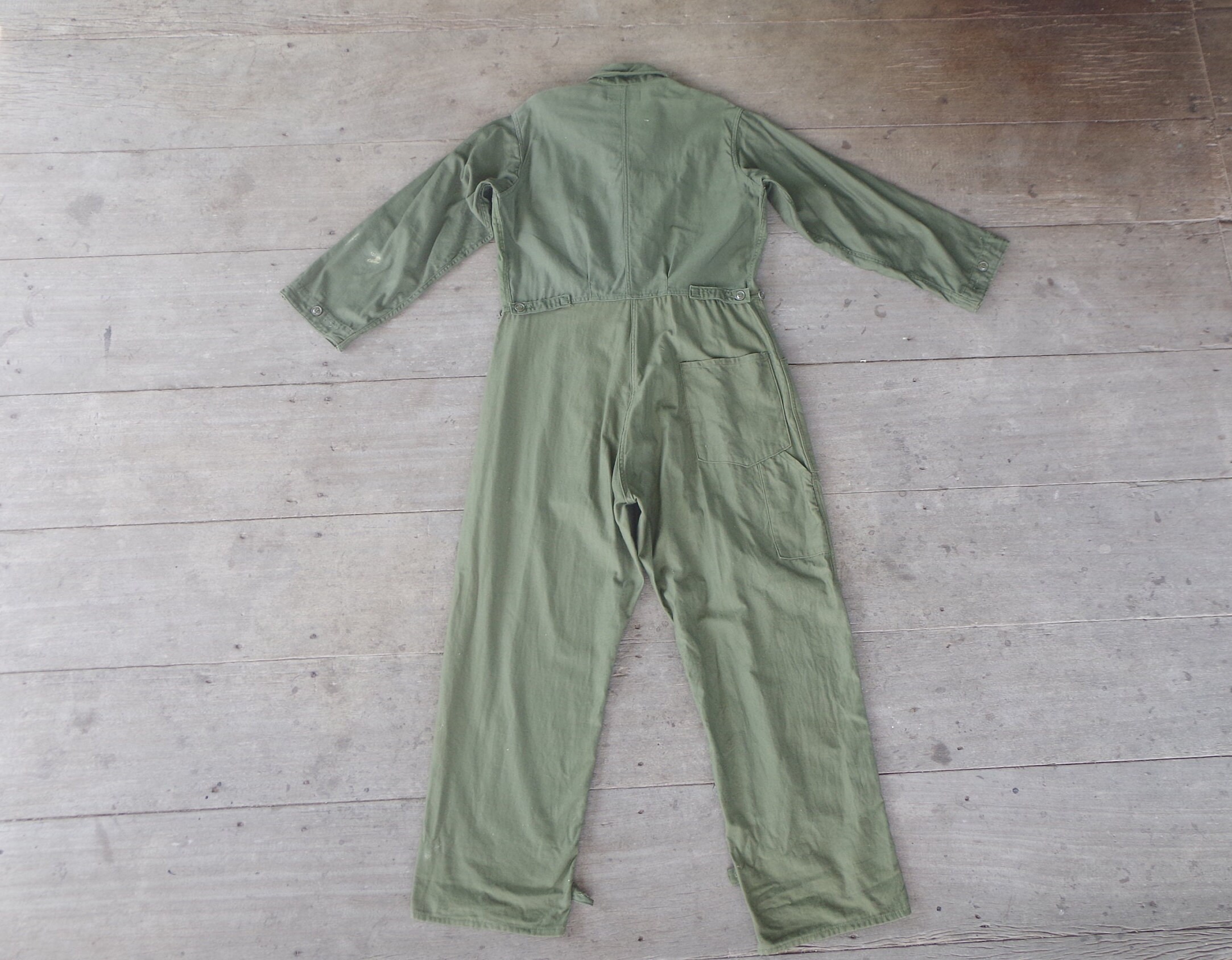 Vintage Overalls Green Army Coveralls Size M ,workwear