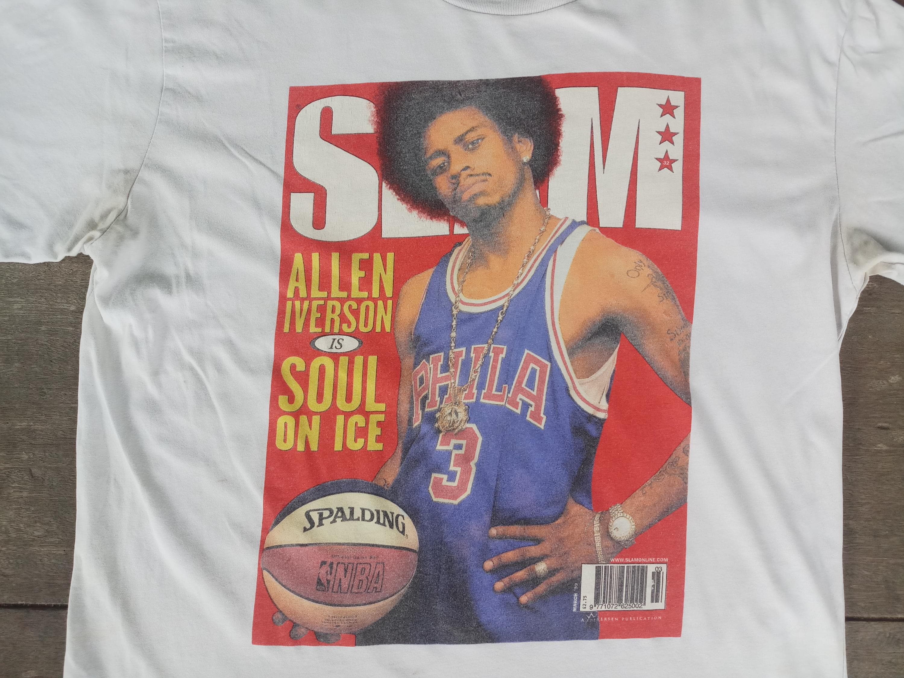 Vintage Allen Iverson T-shirt: 1999 Philadelphia 76ers Slam, Size