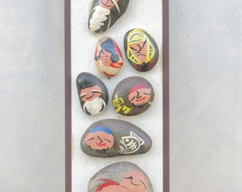 Vintage Japanese Daruma Stone Doll: Lucky Zen Home Decor (10 Inch)