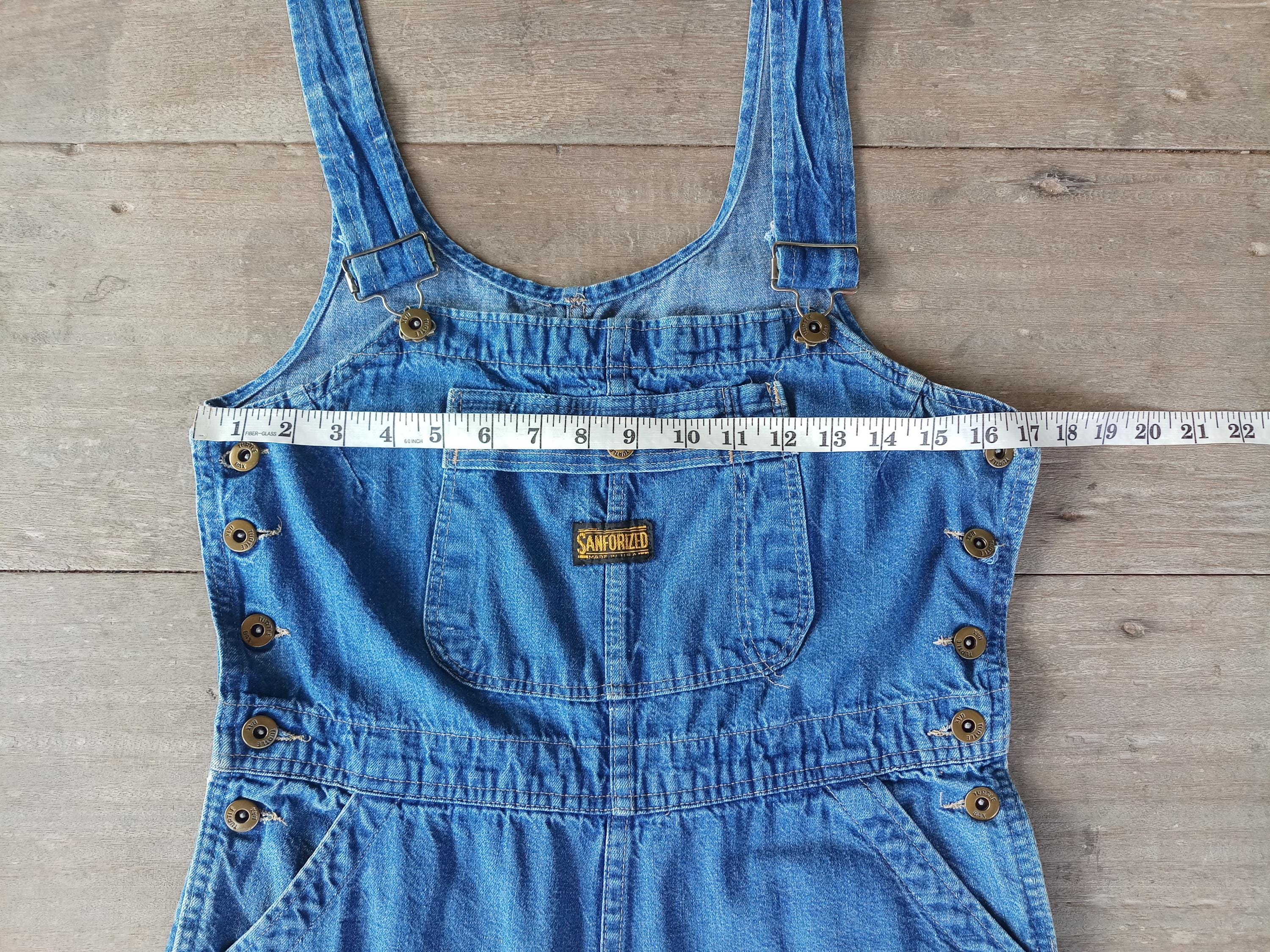 50's〜70’s SANFORIZED Denim Overall Vintage Sanforized Denim Button Overalls Work Wear Jeans