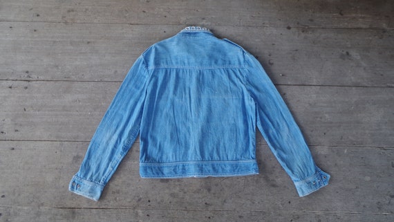 Faded vintage 60s 70s  Denim Western Jacket, size… - image 3