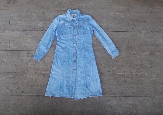 white christmas dresses Alma Denim Midi Dress main image 1
