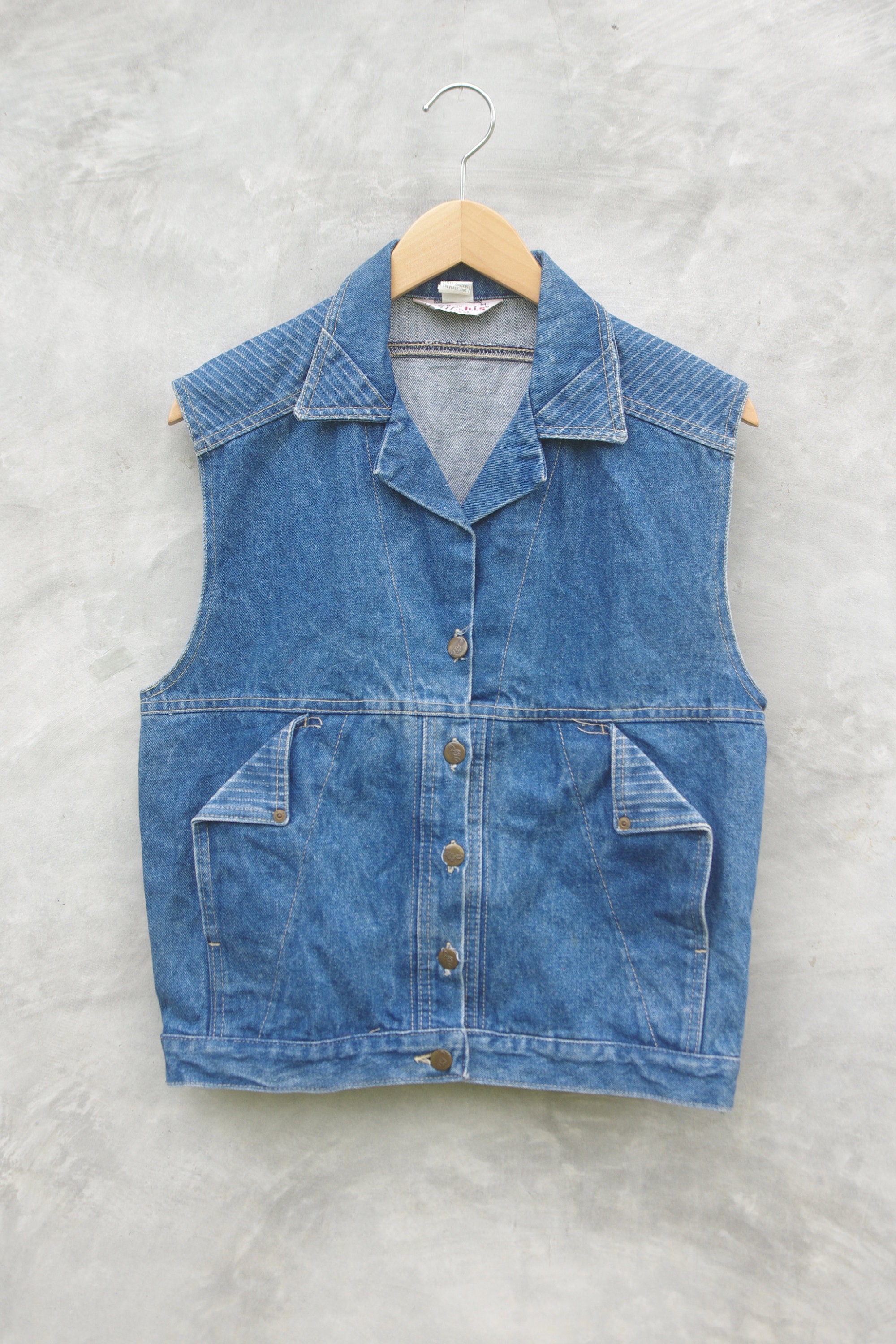 Vintage Vest Blue Janschic by H.i.s Made Usasize Mvestvest - Etsy