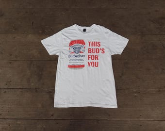 Vintage 90s Budweiser Iconic Logo T-shirt / King of Beer / Hanes