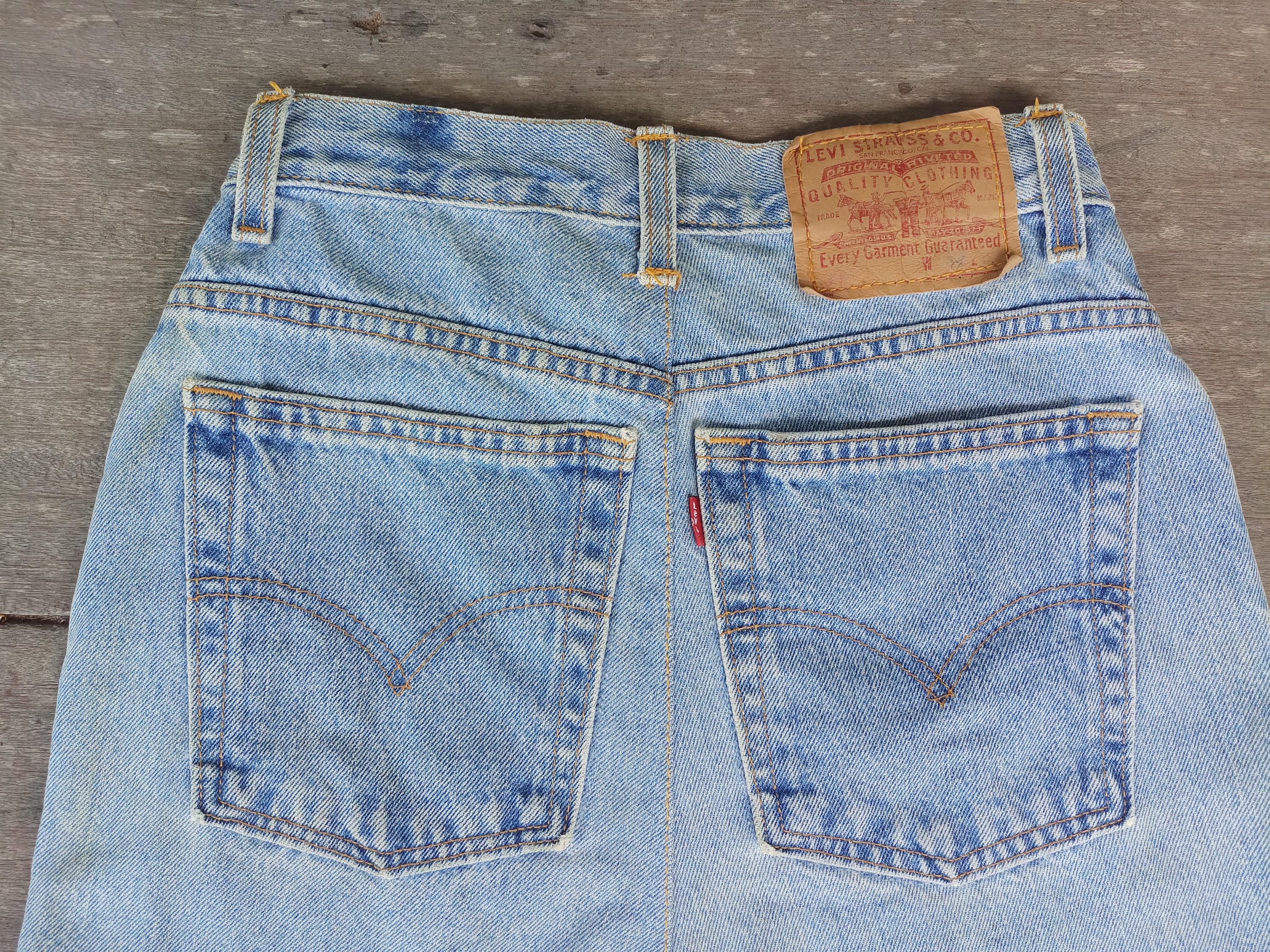 Vintage Levi's Denim Mini Skirt: Retro Blue Jeans, W24-W25 - Etsy