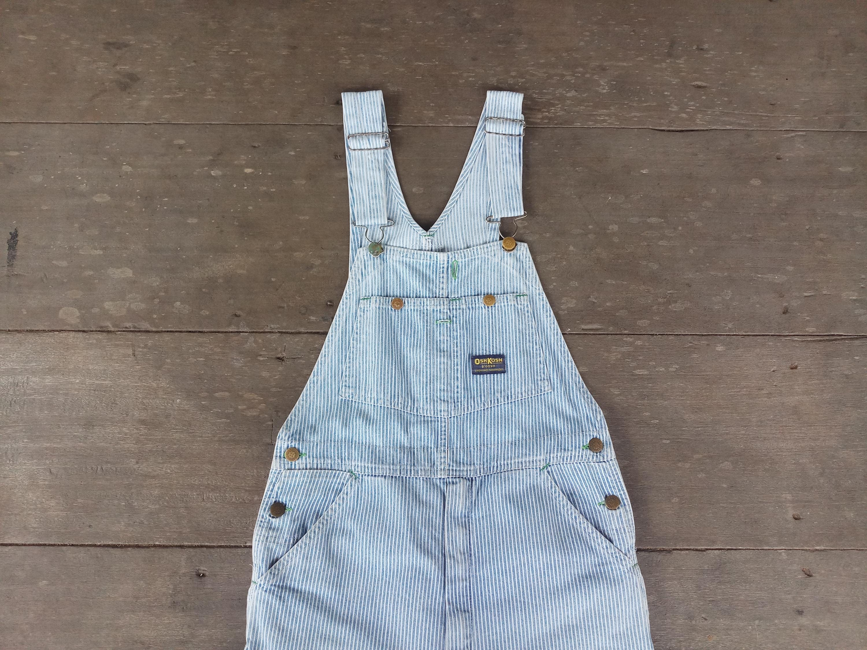 Vintage Oshkosh Hickory Denim Overalls Shorts : Union Made
