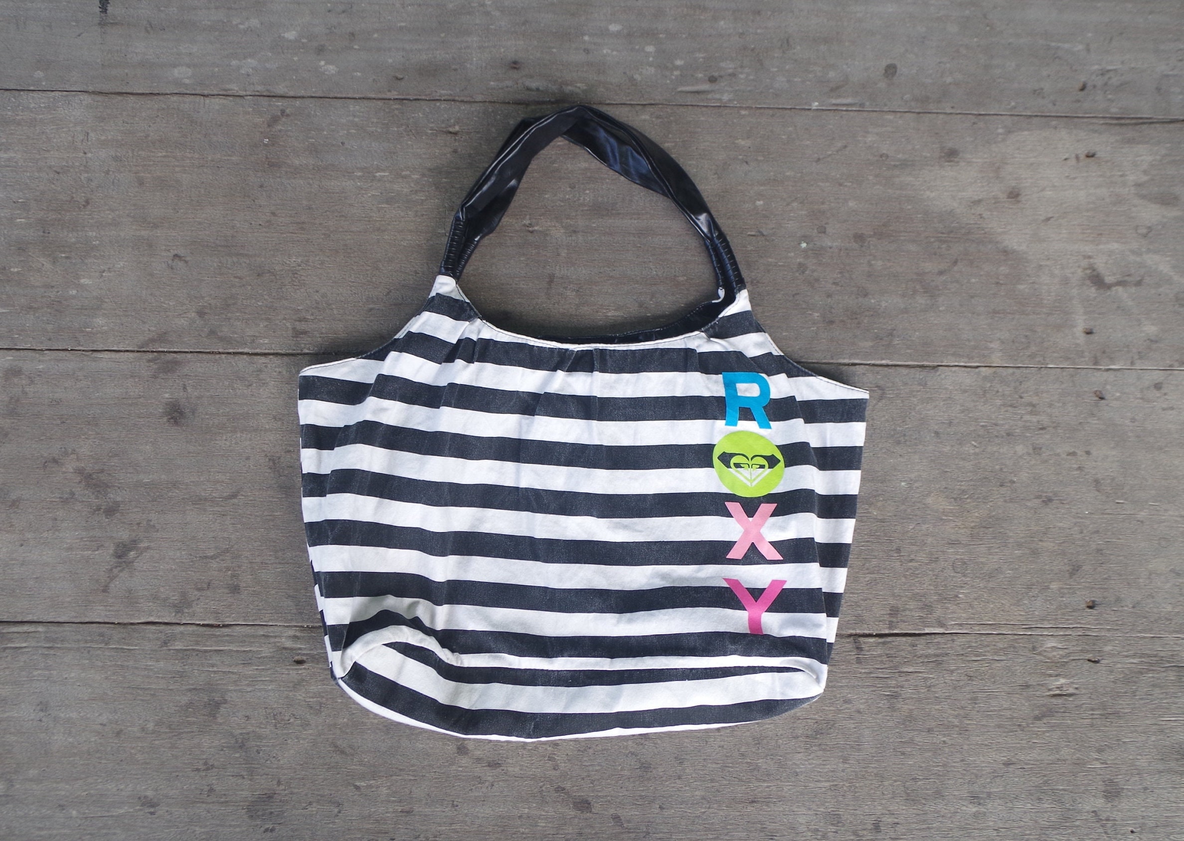 Y2K Roxy Tote Bag: Striped Cloth Bag - Etsy